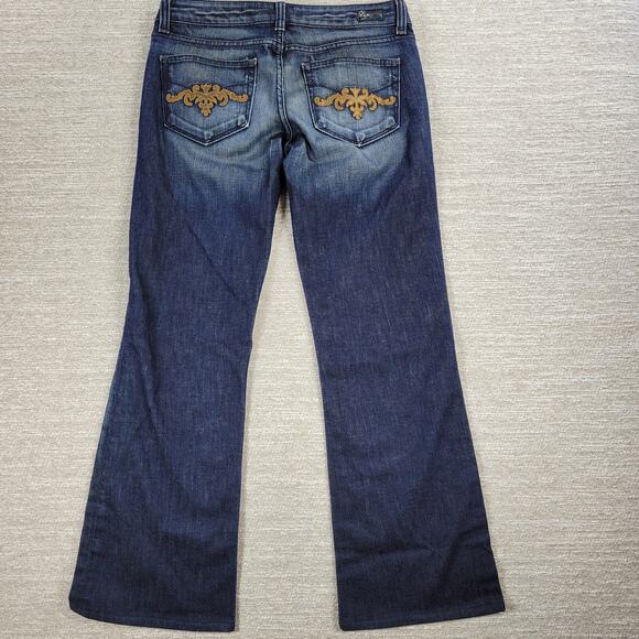 VTG Paige Laurel Canyon Jeans Womens 28x29 Blue‎ Low Rise Stretch Bootcut Y2K - Picture 5 of 15